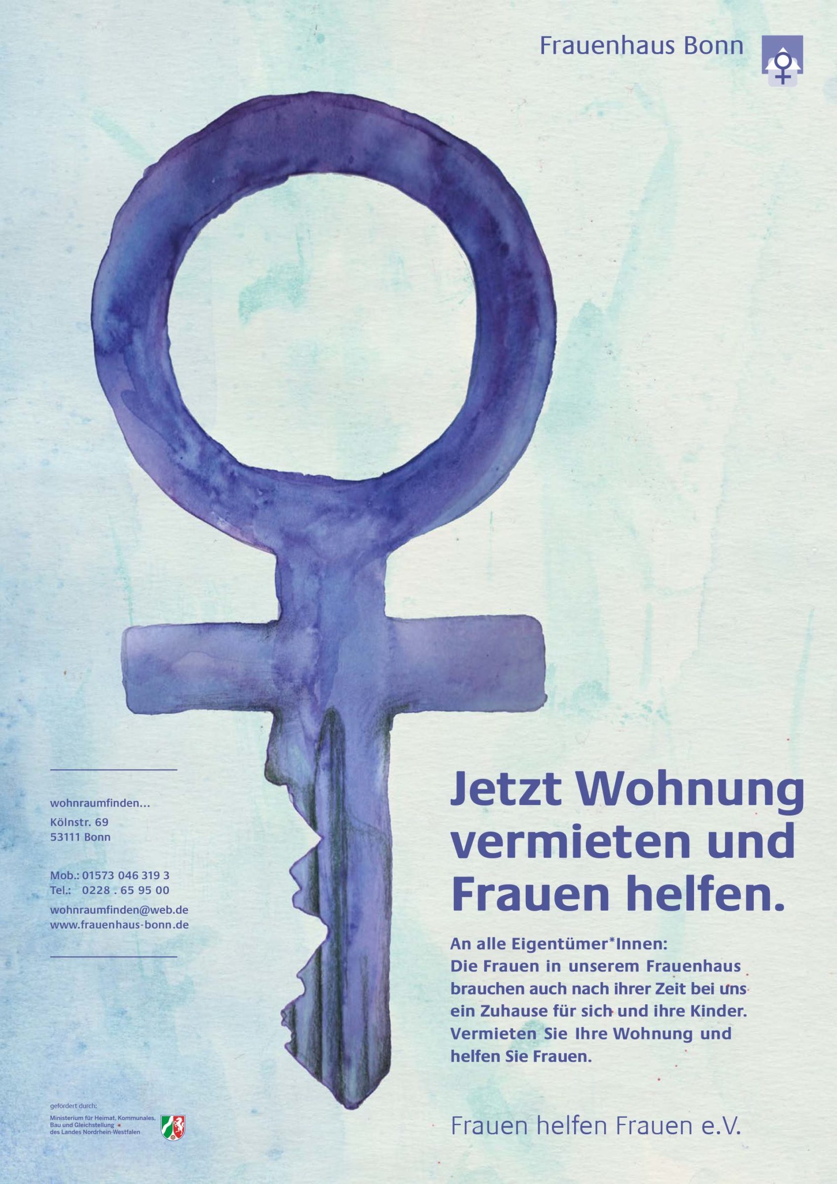 Wohnraum-finden-Frauenhaus-Bonn-Plakat-Linus-Knappe-Vivian-Hoetter